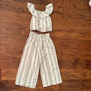 Haute Hippie Cream and Green Kids Matching Set